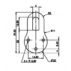 Attache cadre apparente 3 trous - Anneaux, attaches pattes