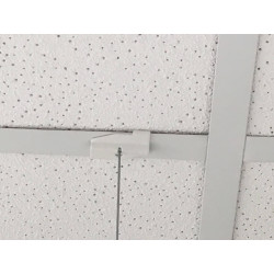 Clip blanc de fixation sur faux plafonds - Signalétique