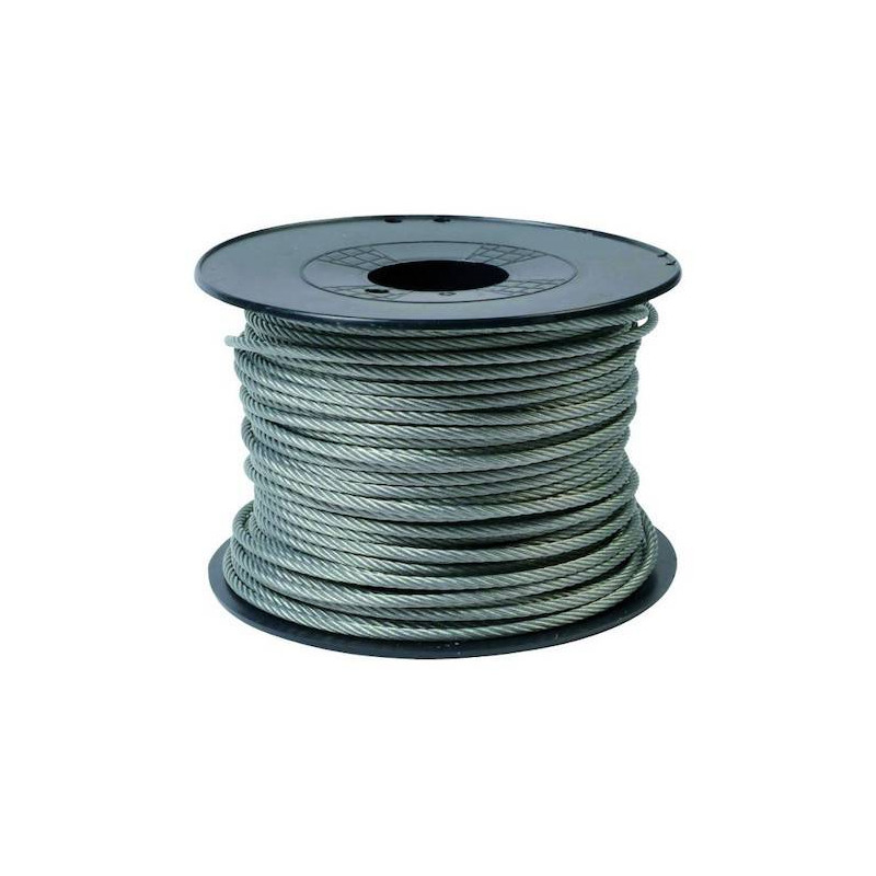 Câble type 7x7 acier galvanisé en bobine - Accrochage câbles et cimaises Câble type 7x7 acier galvanisé en bobine - Accrochage câbles et cimaises