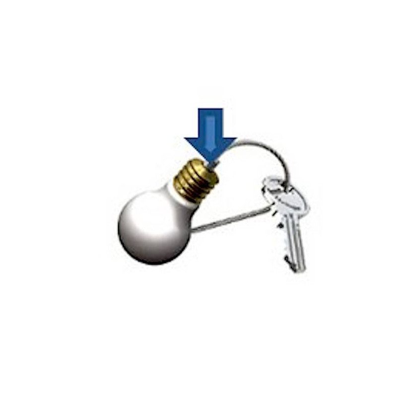Porte-clés - Ampoule - Accrochage câbles et cimaises