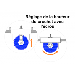 Crochet de réserve Réglable GXR180 - Crochets et platines MRT