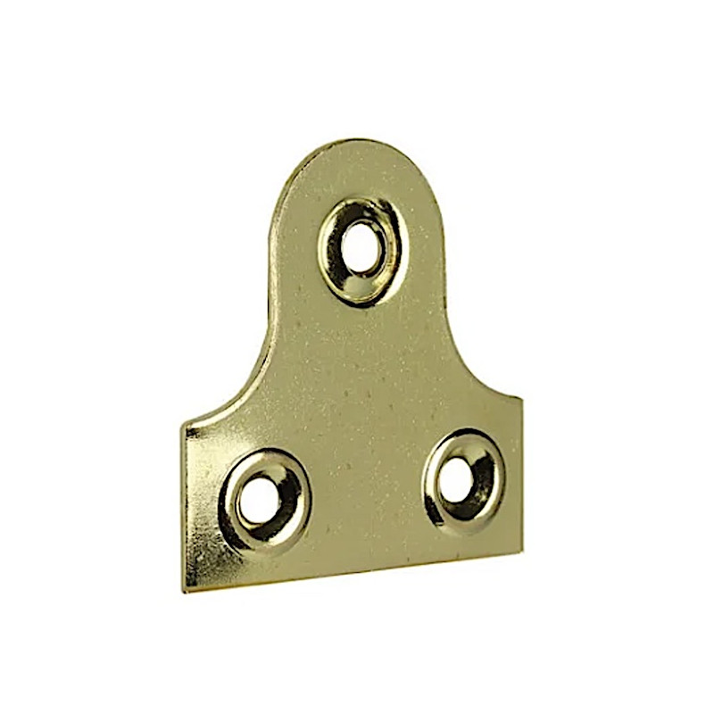 Attaches plates laiton massif 3 trous - Anneaux, attaches pattes Attaches plates laiton massif 3 trous - Anneaux, attaches pattes
