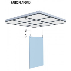 Kit accrochage faux plafond central - Signalétique Affichage Magasin Boutique