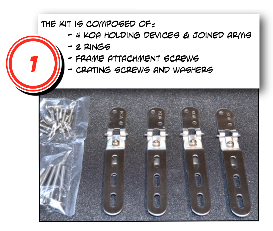 Installation of the MRT holding device set Step 1