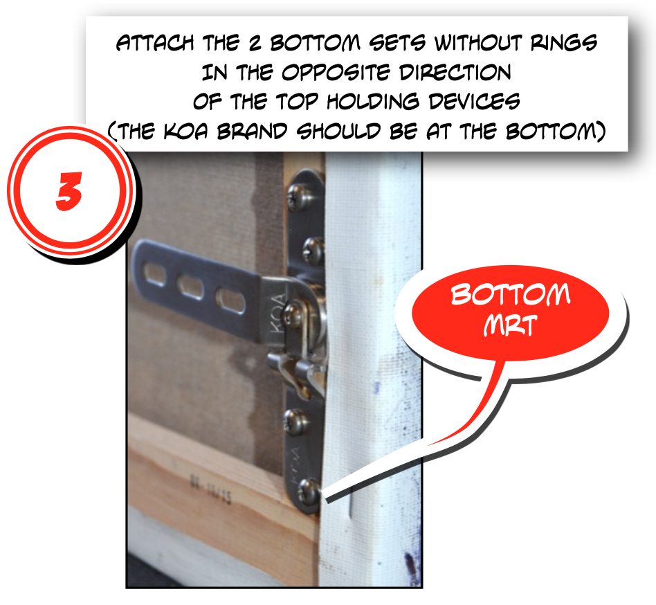 Installation of the MRT holding device set Step 3